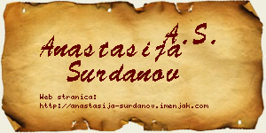 Anastasija Surdanov vizit kartica
